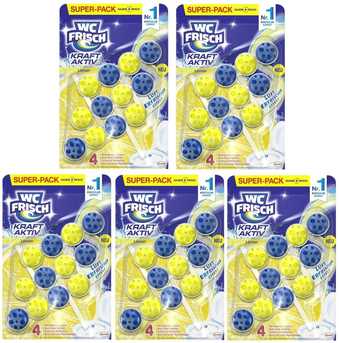 WC FRISCH Kraft Aktiv Blauspüler Chlor 5x150g WC Reiniger Toilettenreiniger - Image 5
