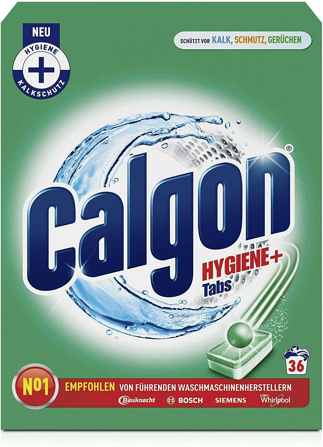 Calgon Hygiene+ Tabs Wasserenthärter Entkalker Waschmaschinenreiniger 1x36 Tabs - Image 2
