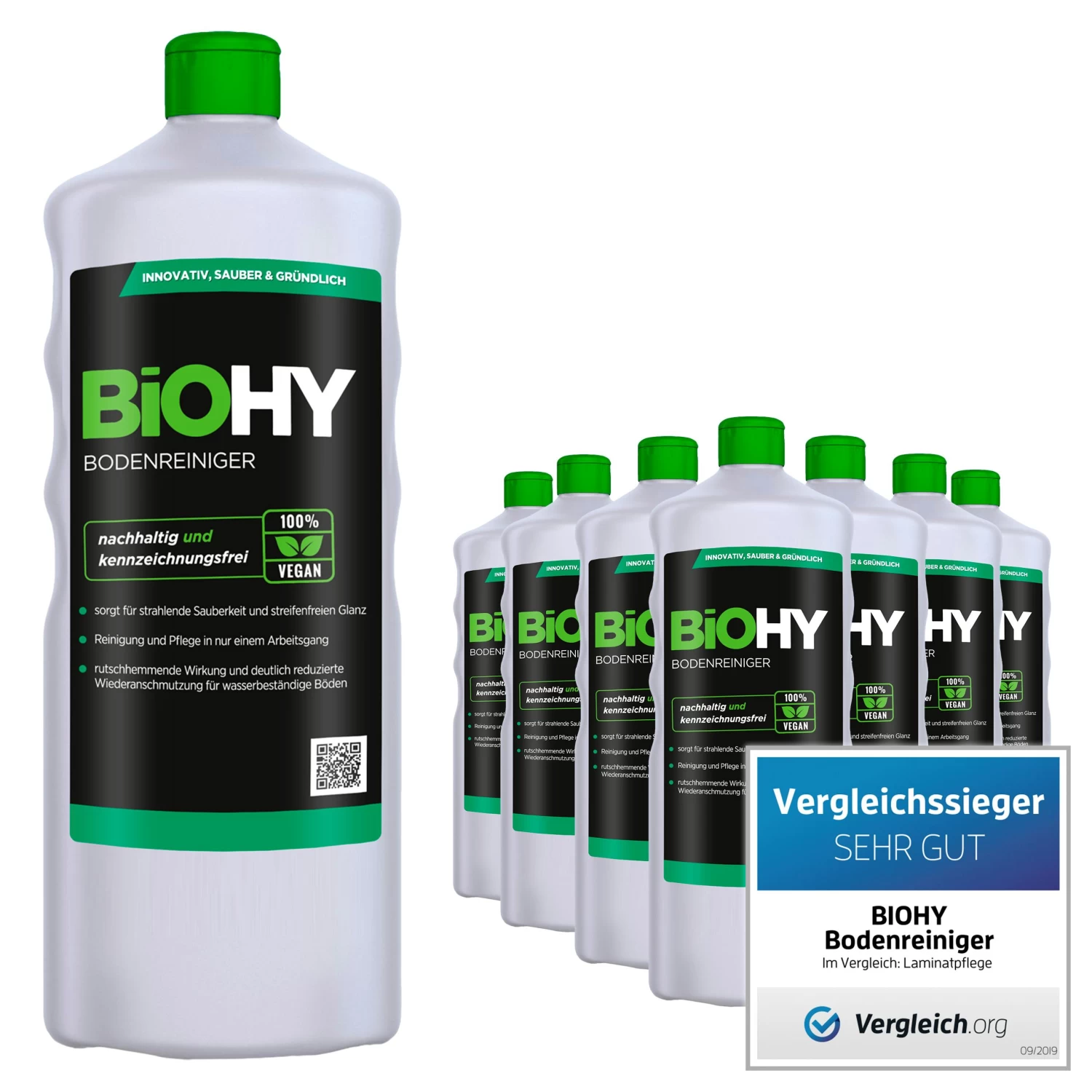 BiOHY Bodenreiniger (3x1l Flasche) | Konzentrat Für Alle Reinigungsgeräte Und Alle Hartböden | Angenehmer Geruch Und Streifenfreie Reinigung - Image 4