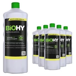 BiOHY Teppichshampoo (6x1l Flasche) | Teppichreiniger Ideal Zur Entfernung Von Hartnäckigen Flecken | SPEZIELL FÜR WASCHSAUGER ENTWICKELT