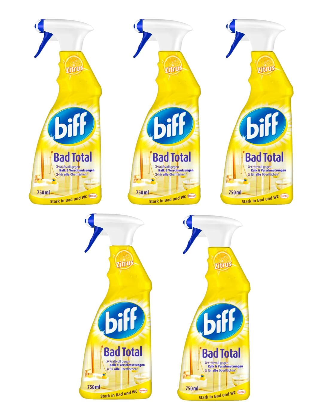 Biff Bad Total Zitrus Badreiniger Reiniger Reinigungsmittel 6x250ml Nachfüllpack - Image 3
