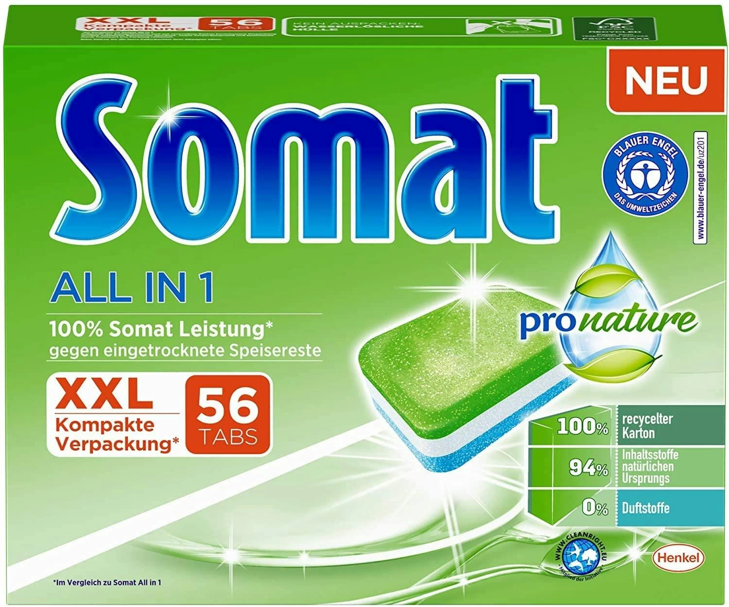 Somat All In 1 Pro Nature Spülmaschinen Tabs 6x56 Tabs Spülmittel Spülen - Image 4