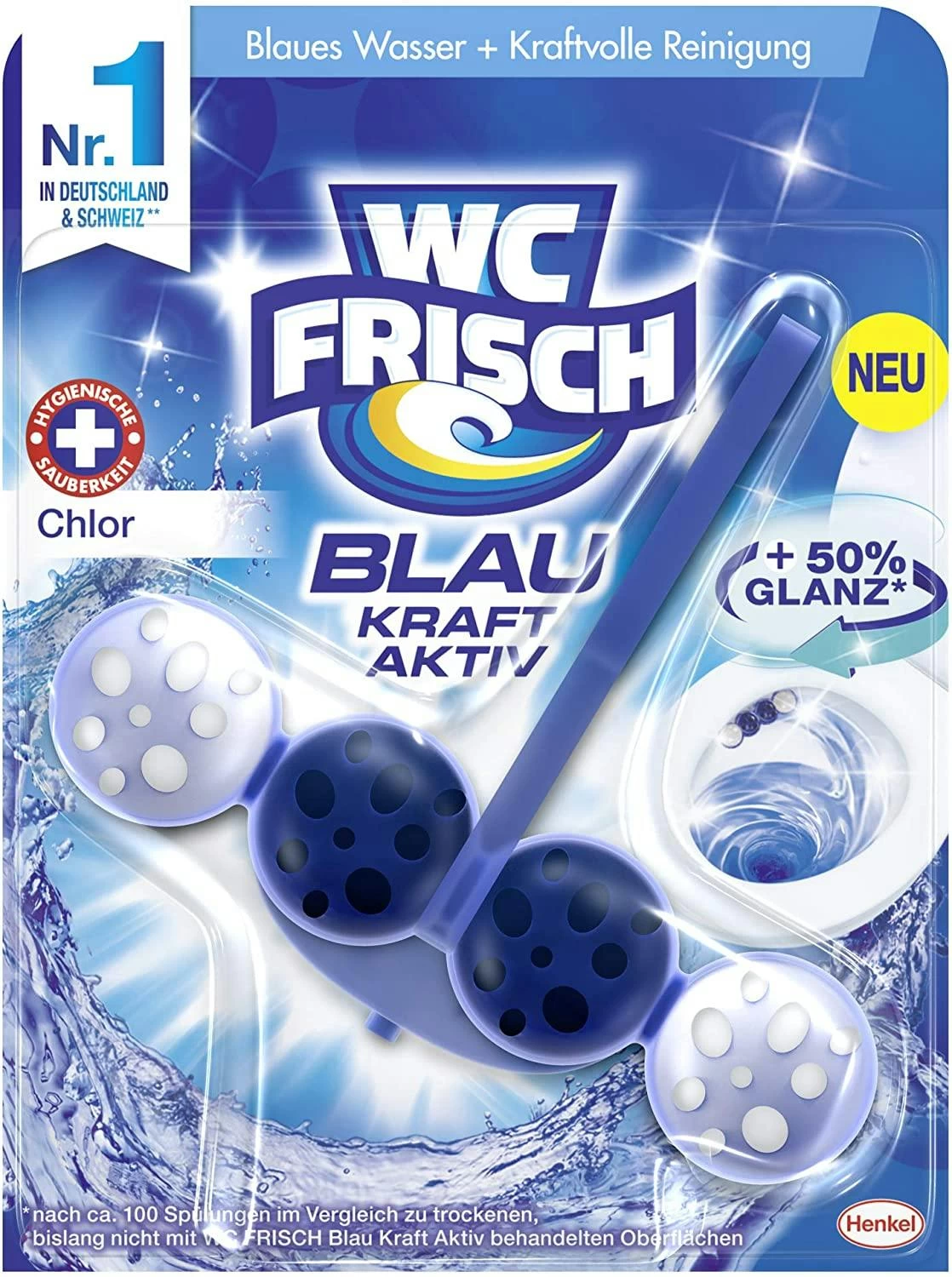 WC Frisch Kraft-Aktiv Blauspüler Chlor WC Reinigen Toilette 5x1 Stück Reiniger - Image 4