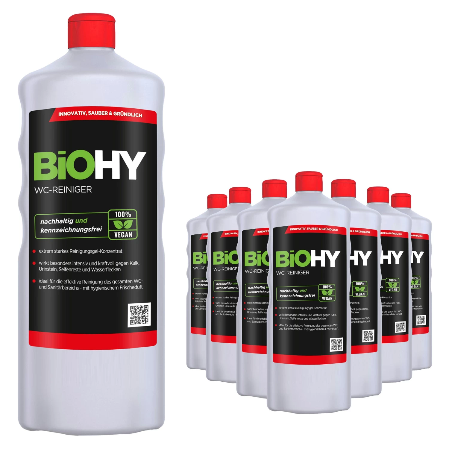 BiOHY WC-Reiniger (480x1l Flasche) | EXTRA STARK | Profi Bio Konzentrat | Dickflüssiges Reinigungs-Gel | Ideal Gegen Urinstein - Image 2