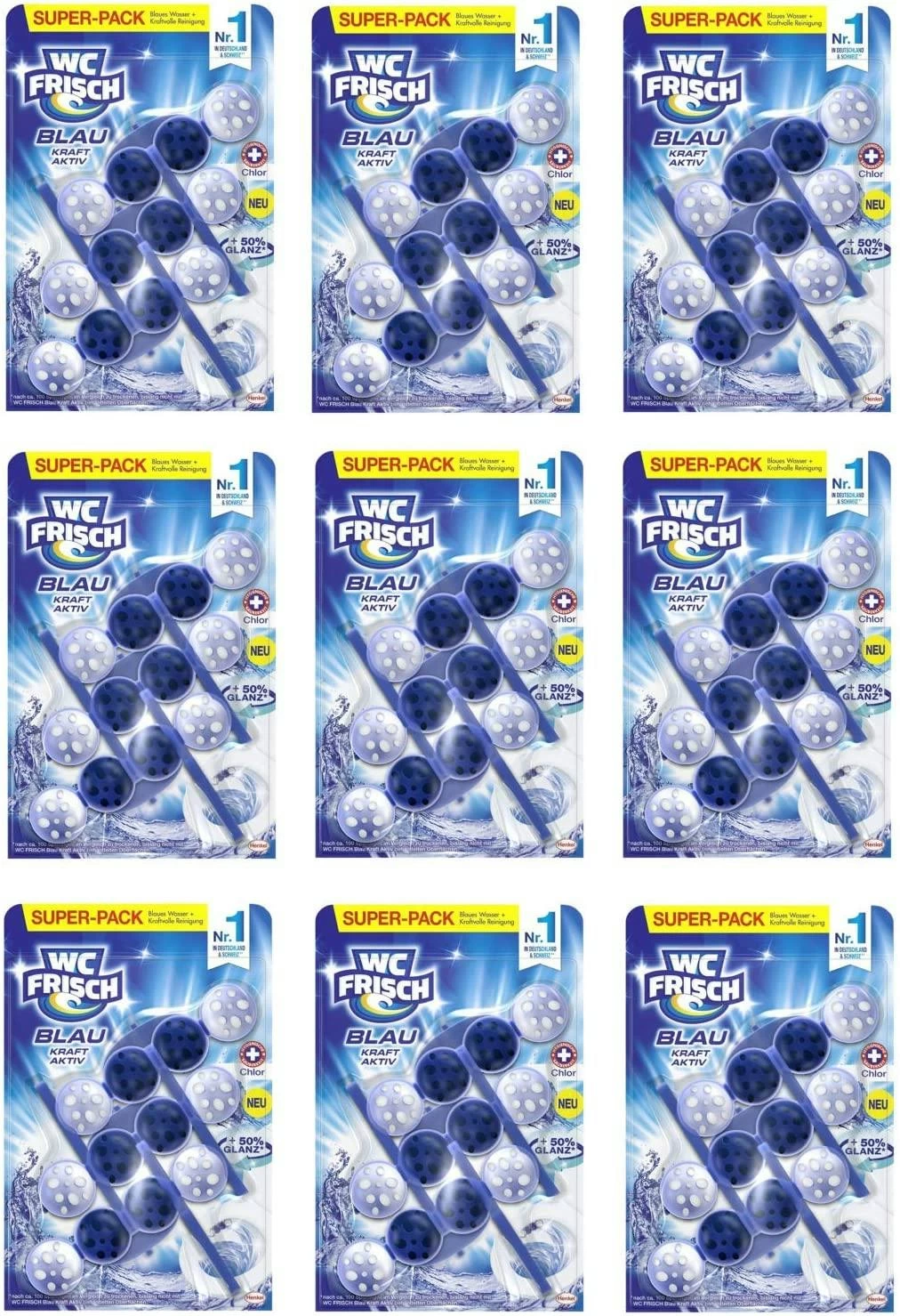WC FRISCH Kraft Aktiv Blauspüler Chlor 5x150g WC Reiniger Toilettenreiniger - Image 2