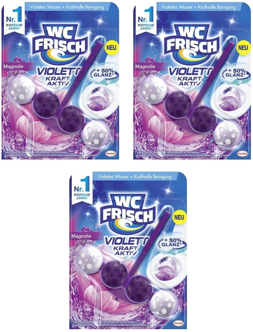 WC FRISCH Kraft Aktiv Türkisspüler Meeresfrische 3x50g WC-Reiniger Reinigung - Image 5