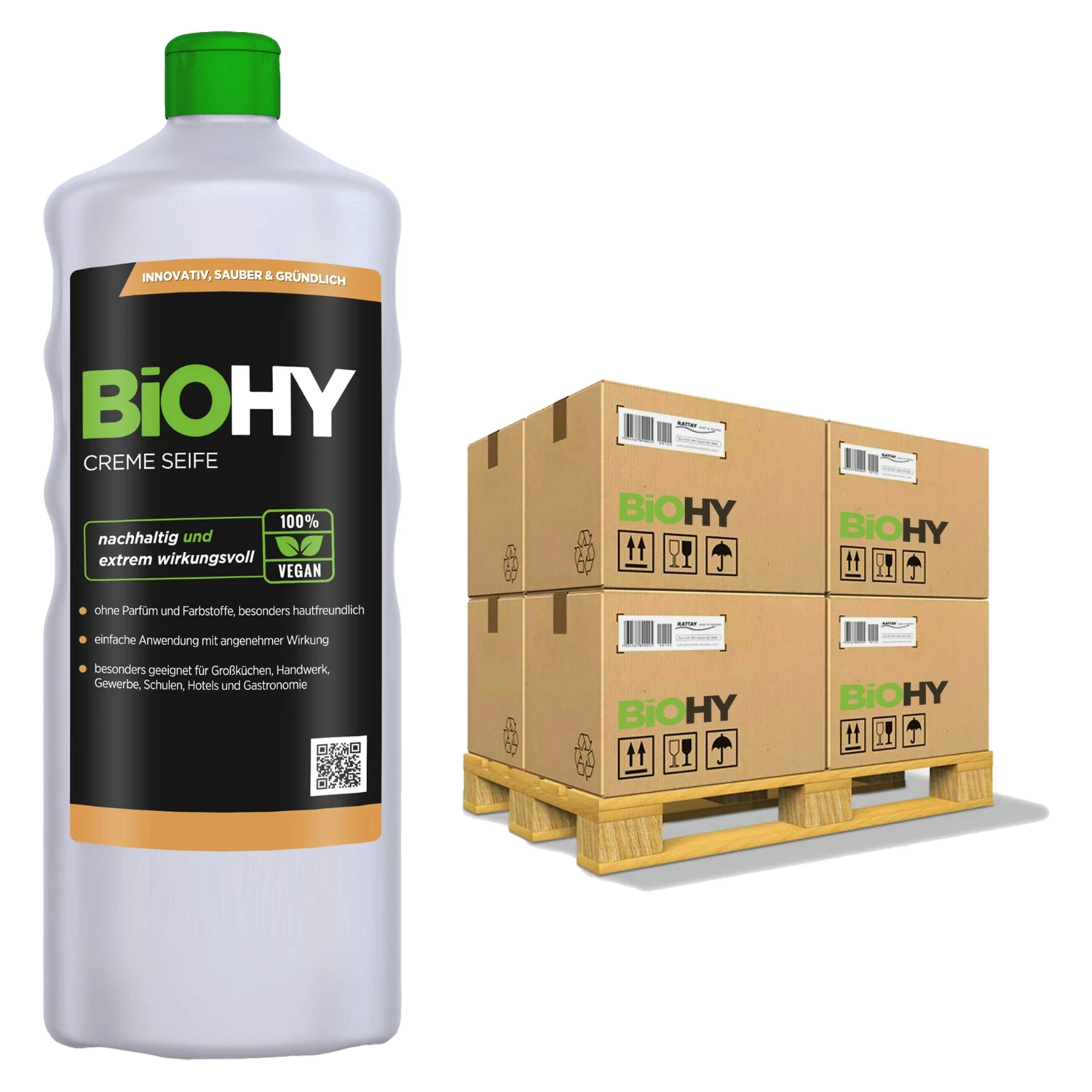 BiOHY Creme Seife (3x1l Flasche) | Hautschonende, Rückfettende Und Geruchsneutrale Handseife PHOSPHATFREI | Ohne Parfüm Und Farbstoffe - Image 4