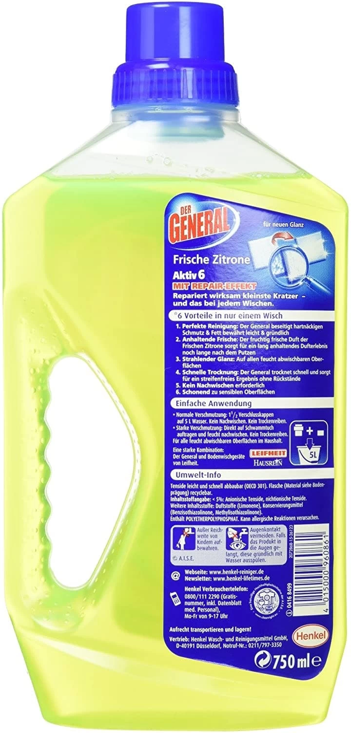 Der General Universal Frische Zitrone Allzweckreiniger 750 Ml Reiniger - Image 6