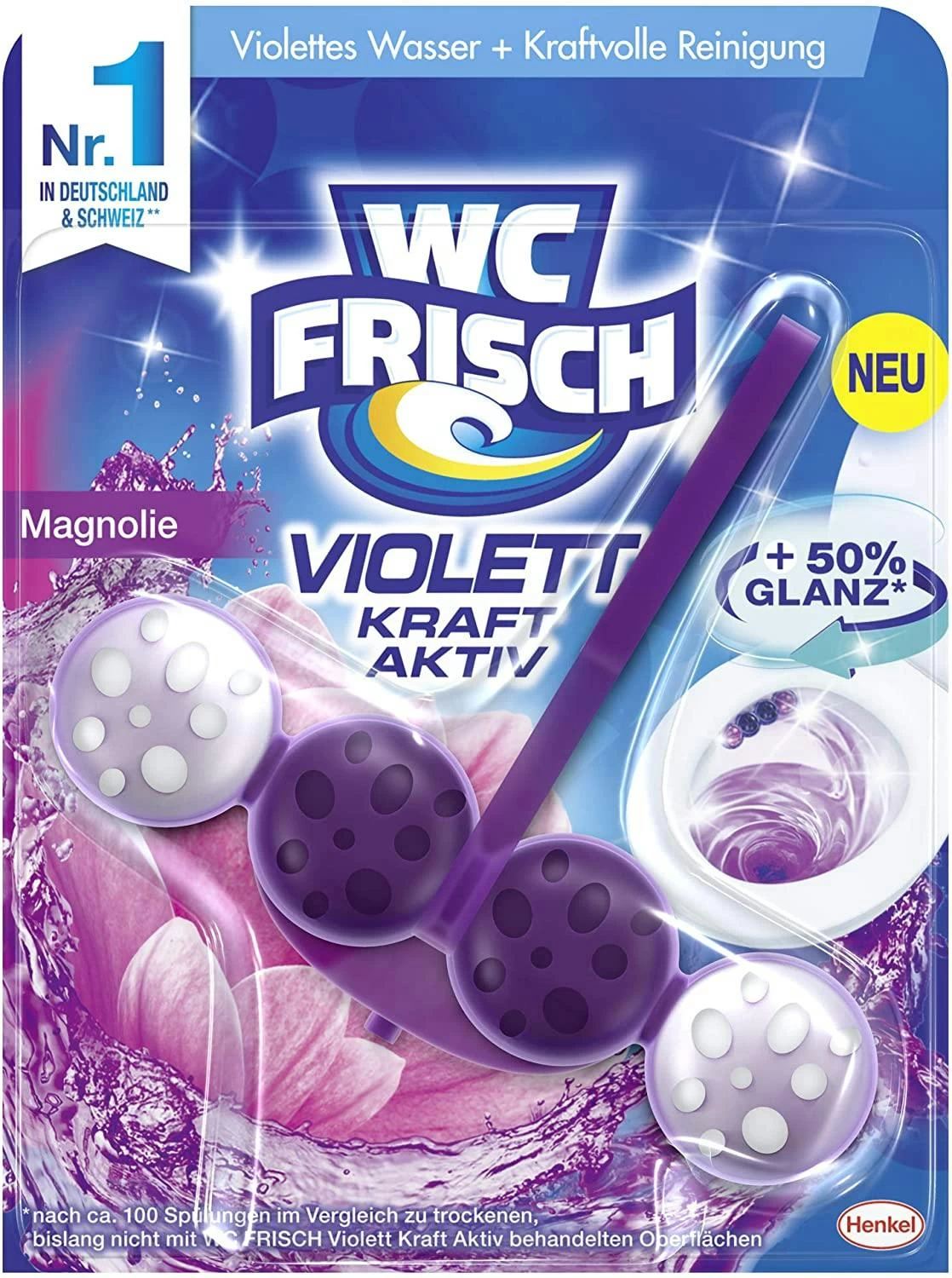 WC FRISCH Kraft Aktiv Violettspüler Magnolie 3x50g WC Reiniger Reinigung - Image 4