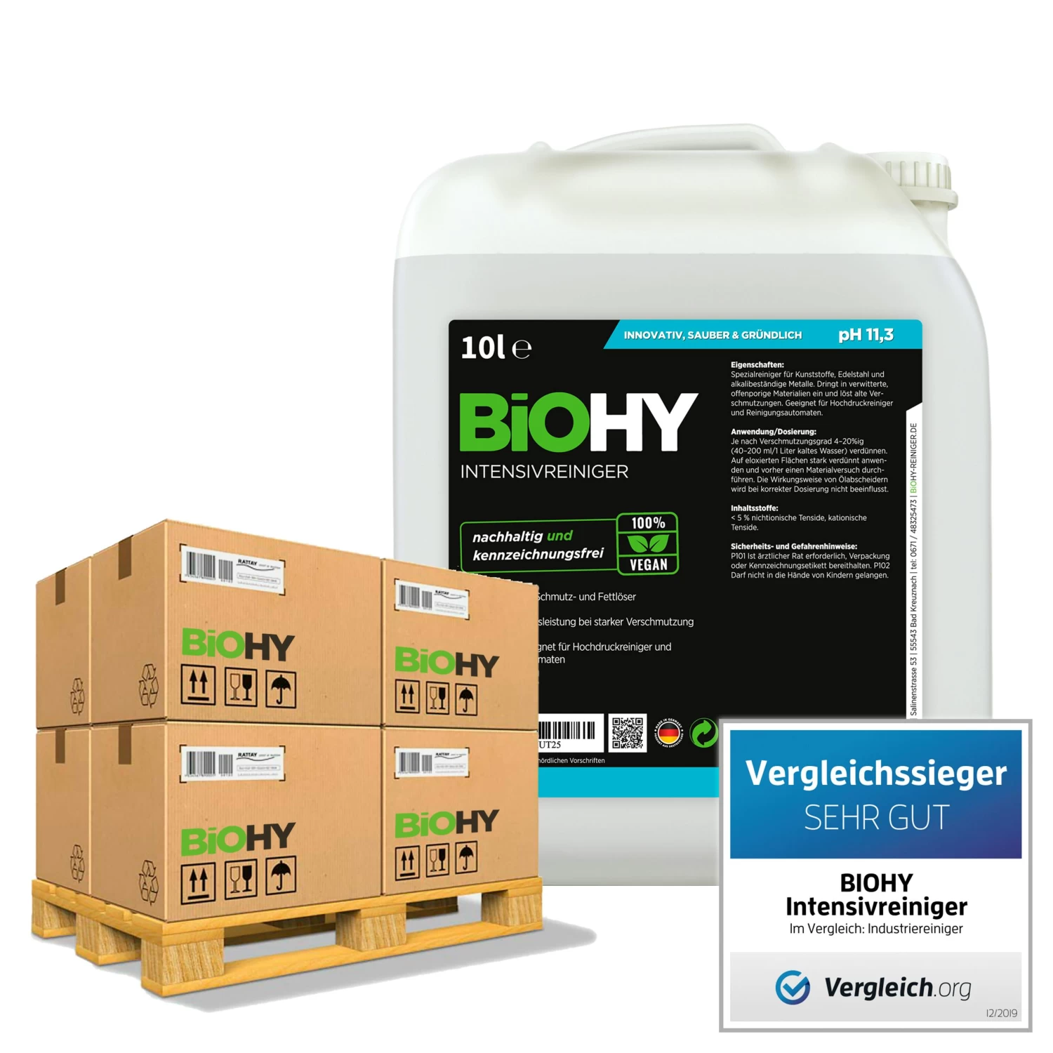BiOHY Intensivreiniger Universal (24x20l Kanister) | Hochleistungs-INDUSTRIEREINIGER | Grundreiniger Ideal Für Hochdruckreiniger, Schaumarm - Image 3