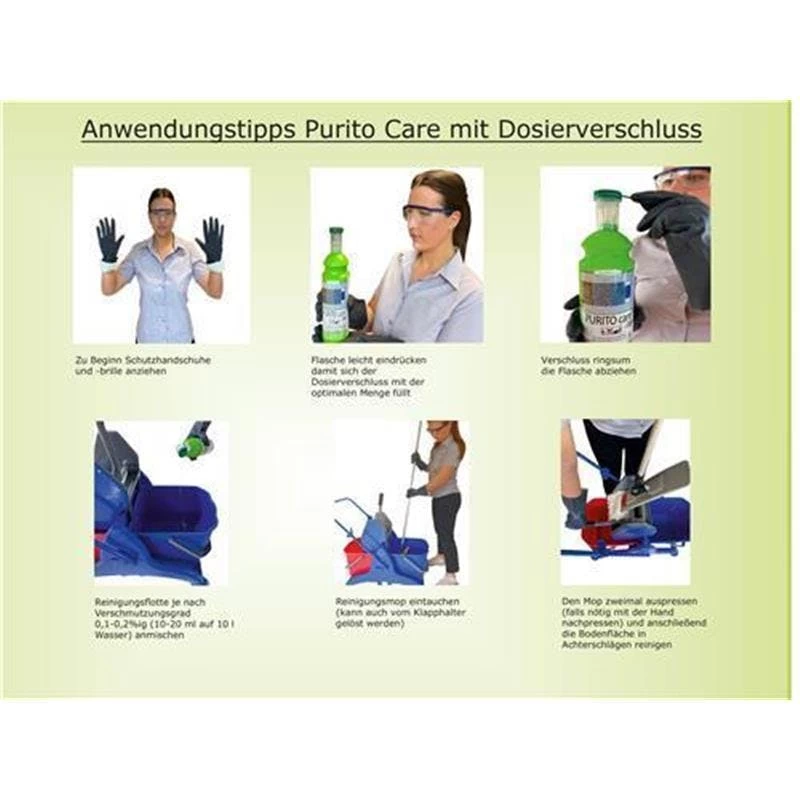 Lorito Purito CARE Hochleistungswischpflege Wischpflege PU-Reiniger Vinylpflege Bodenpflege 1 Liter - Image 6