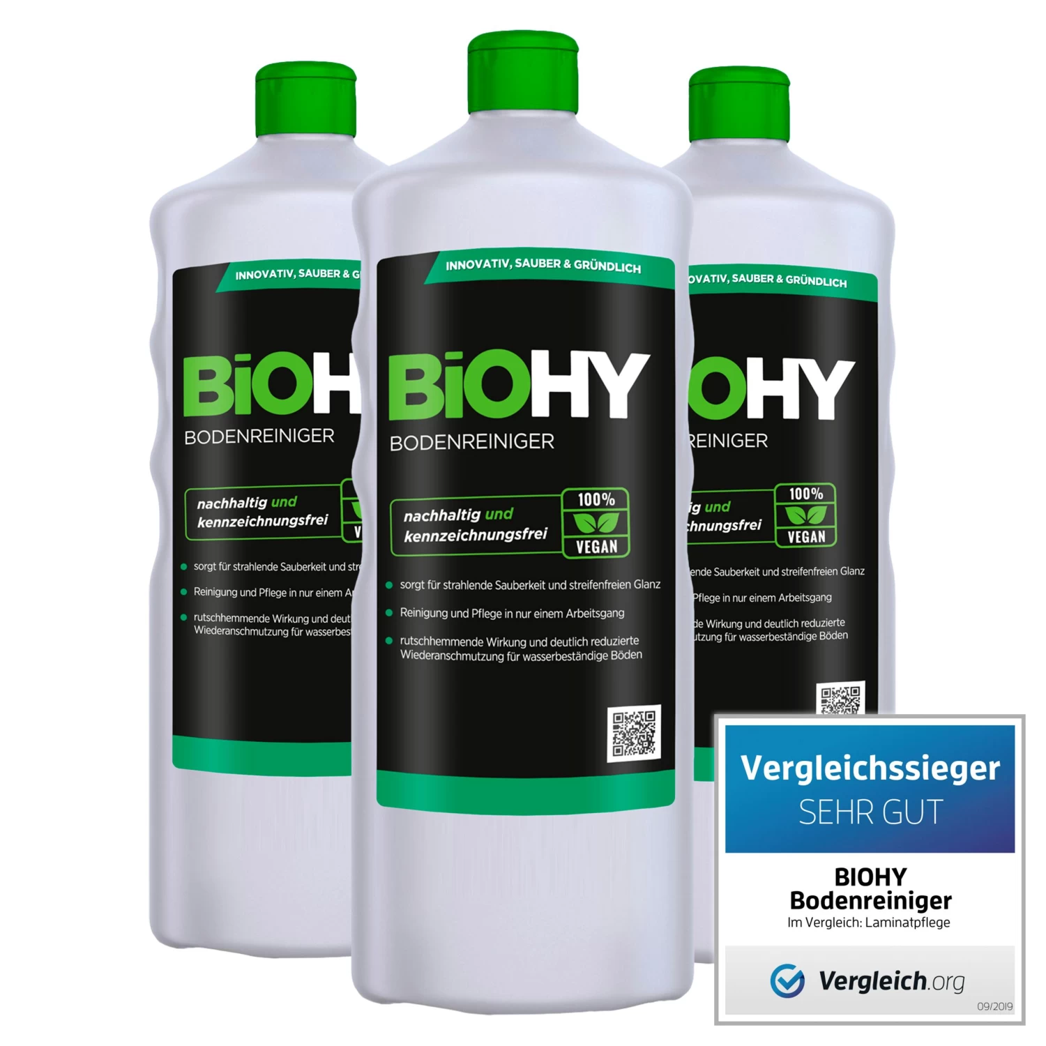 BiOHY Bodenreiniger (2x1l Flasche) | Konzentrat Für Alle Reinigungsgeräte Und Alle Hartböden | Angenehmer Geruch Und Streifenfreie Reinigung - Image 4