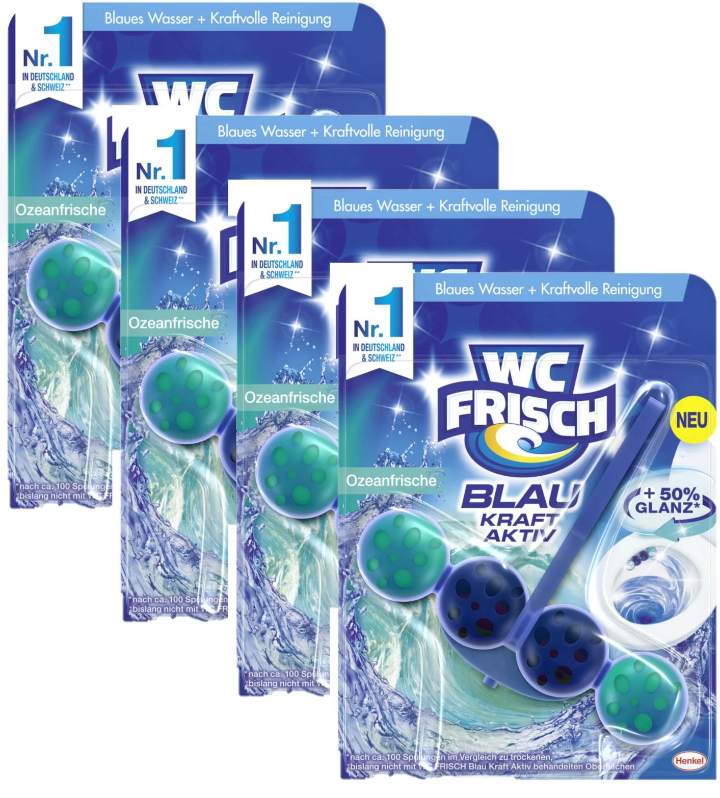 WC FRISCH Kraft Aktiv Blauspüler Ozeanfrische 10x50g WC Reiniger Reinigung - Image 3