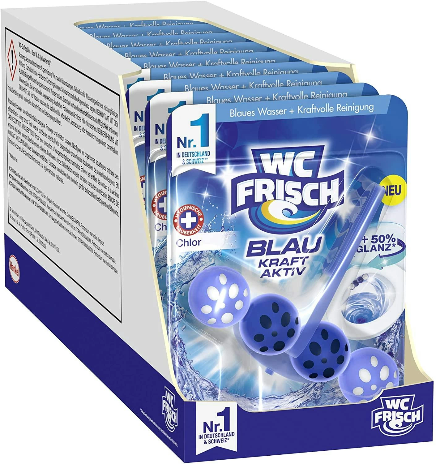 WC FRISCH Kraft Aktiv Blauspüler Chlor 5x150g WC Reiniger Toilettenreiniger - Image 4
