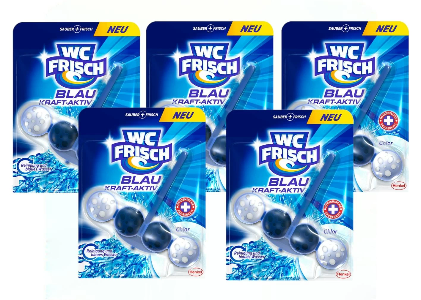 WC Frisch Kraft-Aktiv Blauspüler Ozean-Frische 5x1 Stück WC Reinigen Reiniger - Image 2