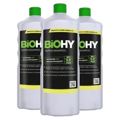 BiOHY Teppichshampoo (3x1l Flasche) | Teppichreiniger Ideal Zur Entfernung Von Hartnäckigen Flecken | SPEZIELL FÜR WASCHSAUGER ENTWICKELT