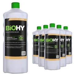 BiOHY Spezial Polsterreiniger (6x1l Flasche) | Ideal Für Autositze, Sofas, Matratzen Etc. | Ebenfalls Für Waschsauger Geeignet