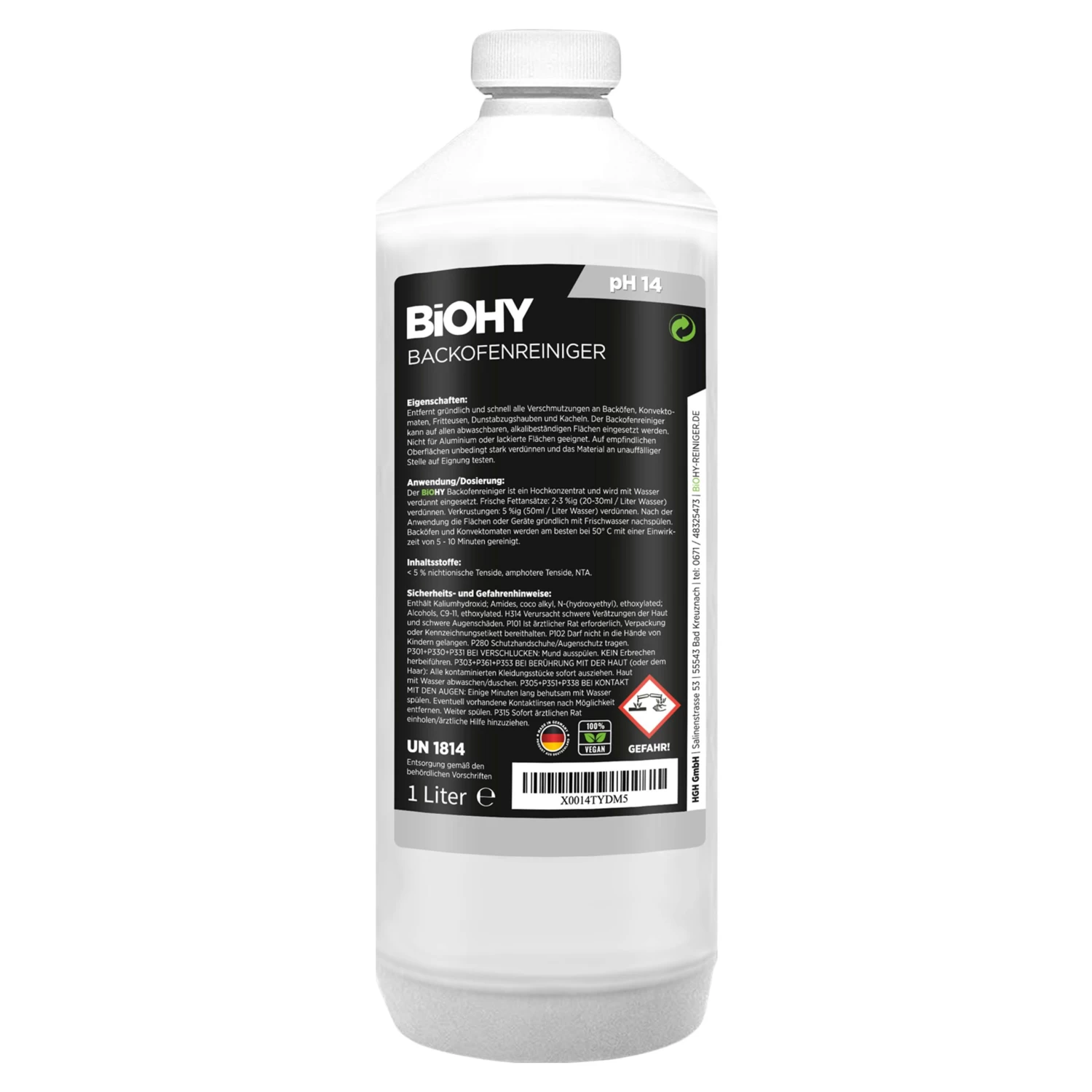 BiOHY Backofenreiniger Hochkonzentrat (1l Flasche) | Profi Grillreiniger, Fettlöser EXTRA STARK | Zur Einfachen Und Schnellen Ofenreinigung - Image 6