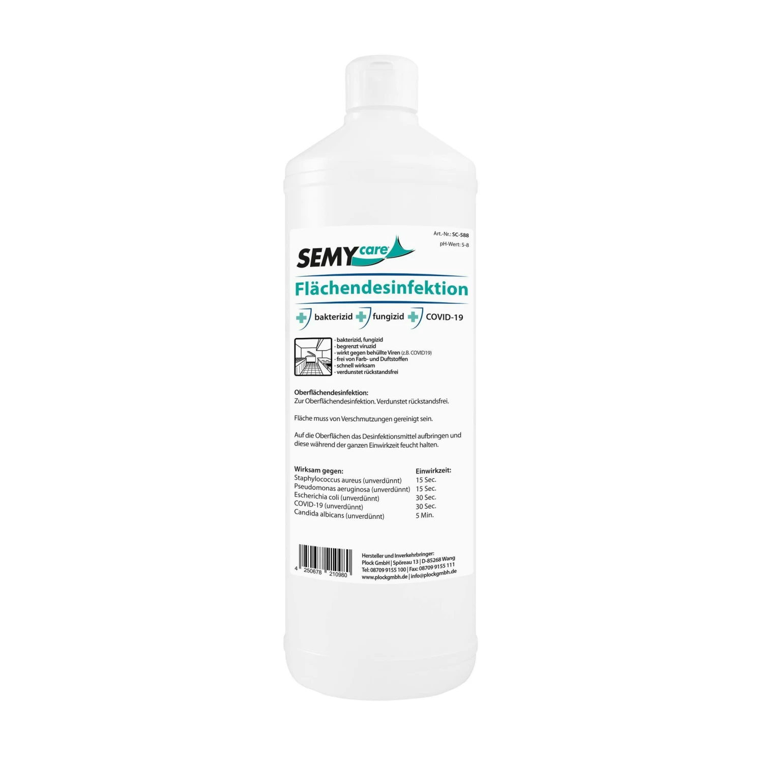 SemyCare Händedesinfektion | 80 Vol% Ethanol | 12 X 1 Liter Flasche - Image 2