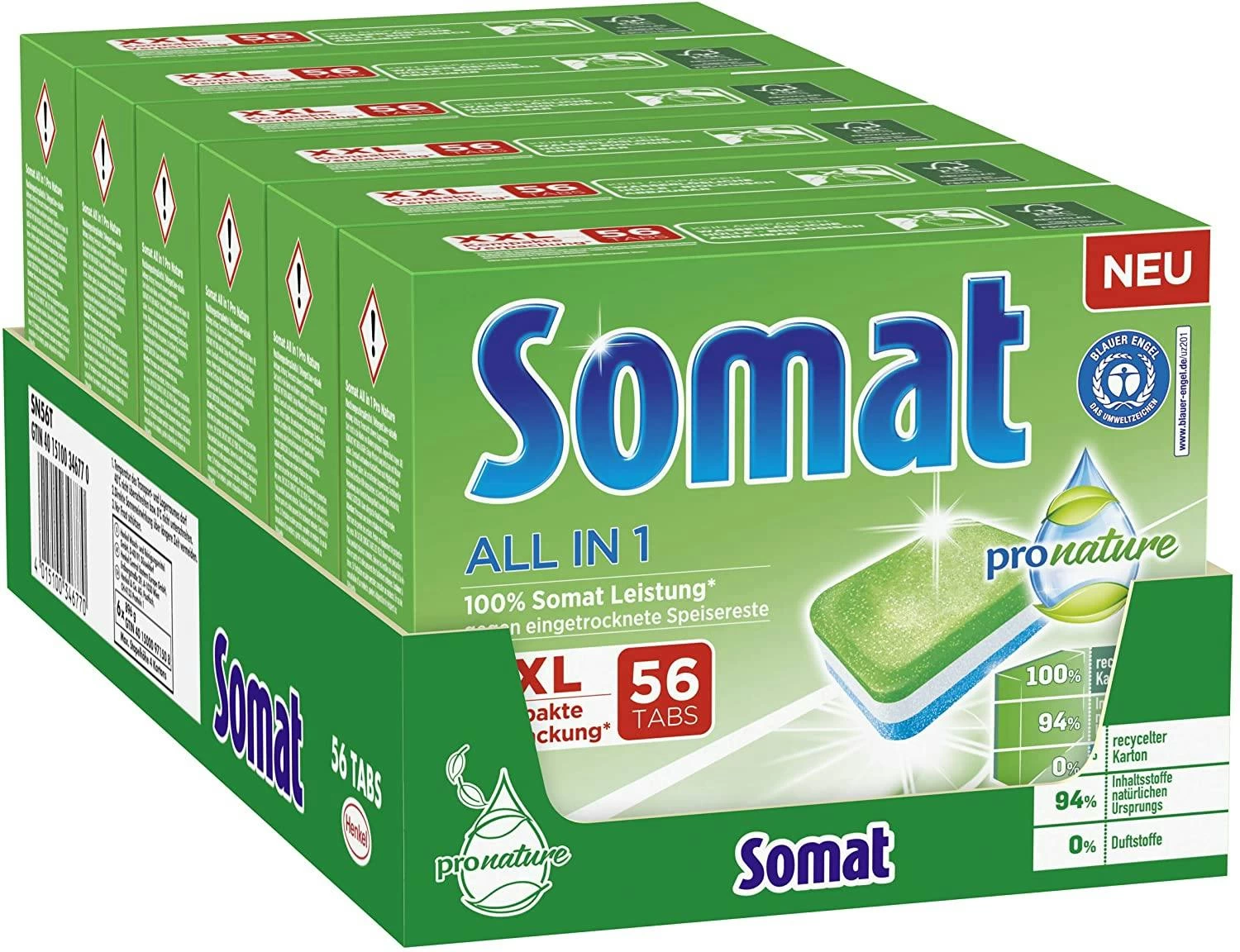 Somat All In 1 Pro Nature Spülmaschinen Tabs 6x56 Tabs Spülmittel Spülen