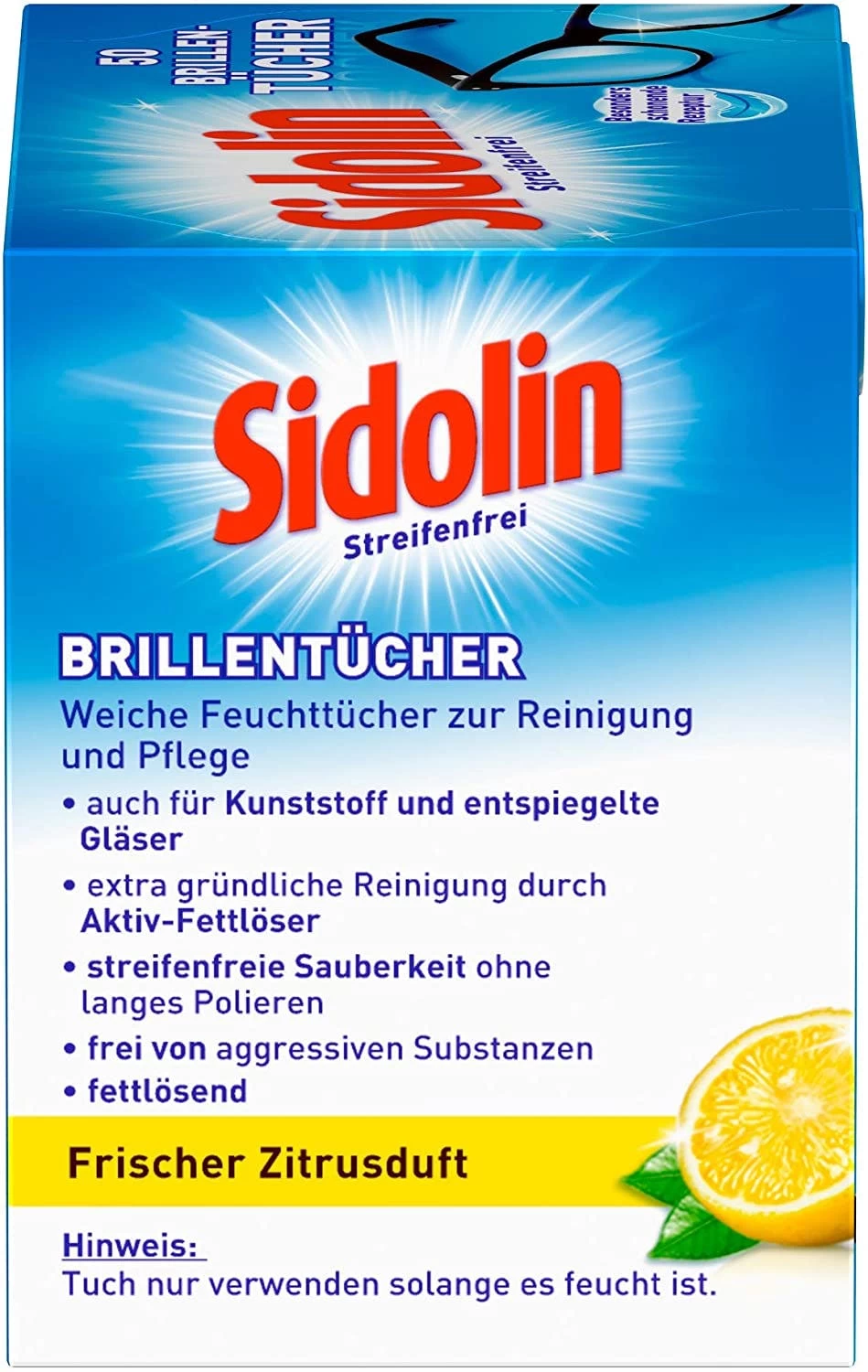 Sidolin Brillen Putztücher 50 Stück Reinigungstücher Brillenputztücher Reiniger – Bild 7