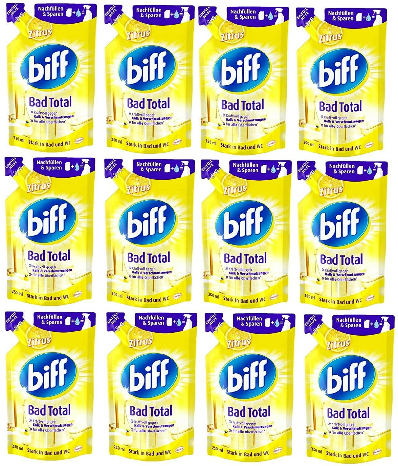 Biff Bad Total Zitrus Badreiniger Bad Reiniger Badezimmer 250 Ml Nachfüllpack - Image 2