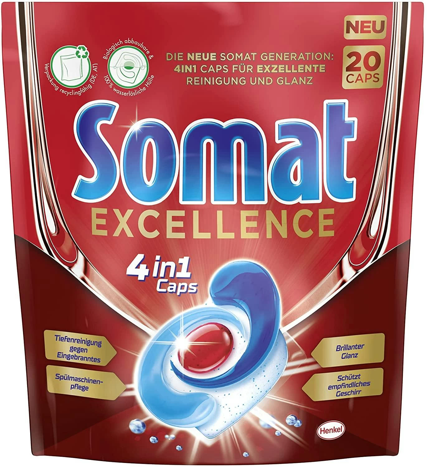 Somat Excellence 4in1 Caps 8x20 Caps Spülmaschinen Reinigung Geschirrspülmittel - Image 2