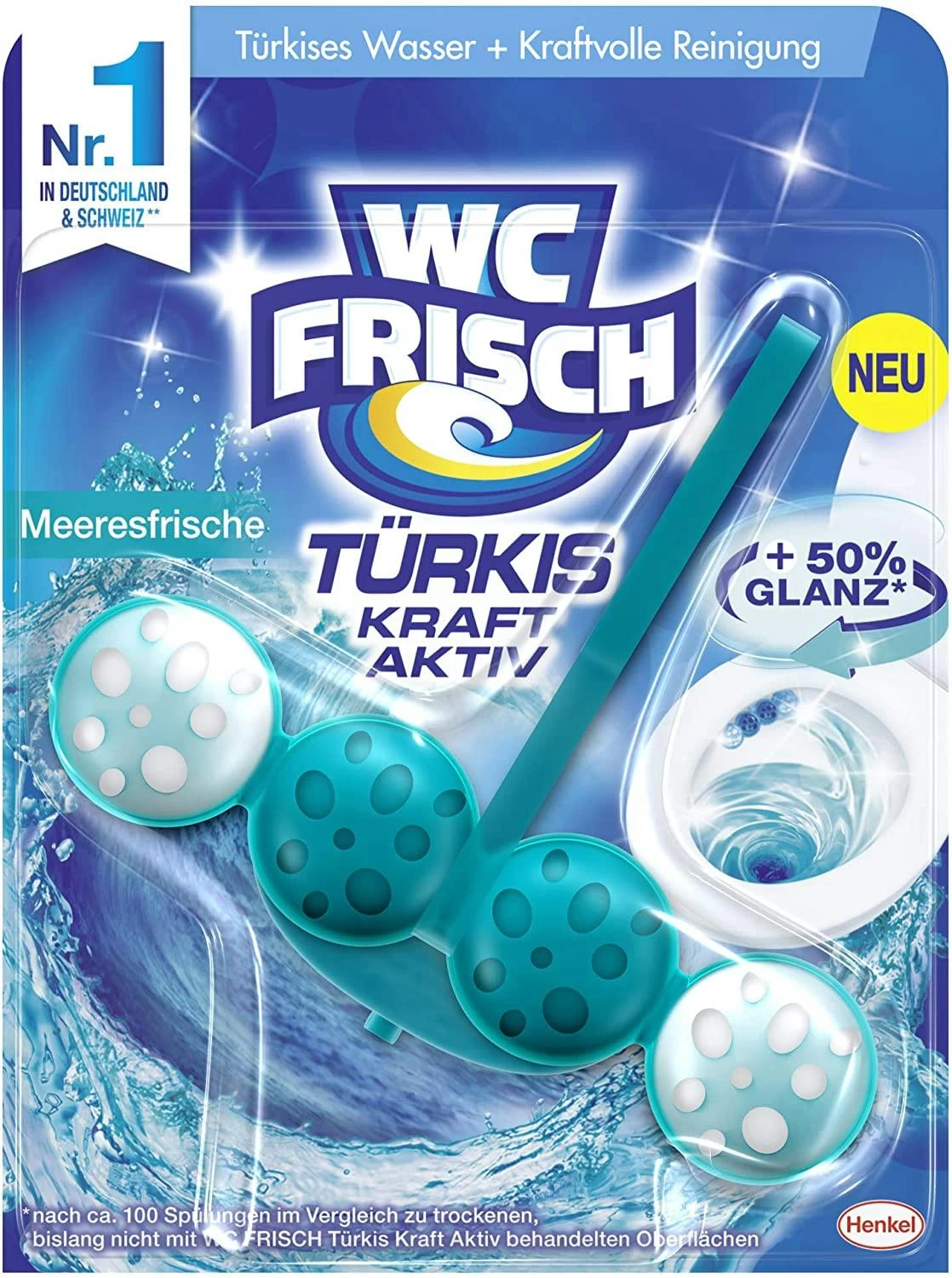 WC FRISCH Kraft Aktiv Türkisspüler Meeresfrische 10x50g WC-Reiniger Reinigung - Image 2