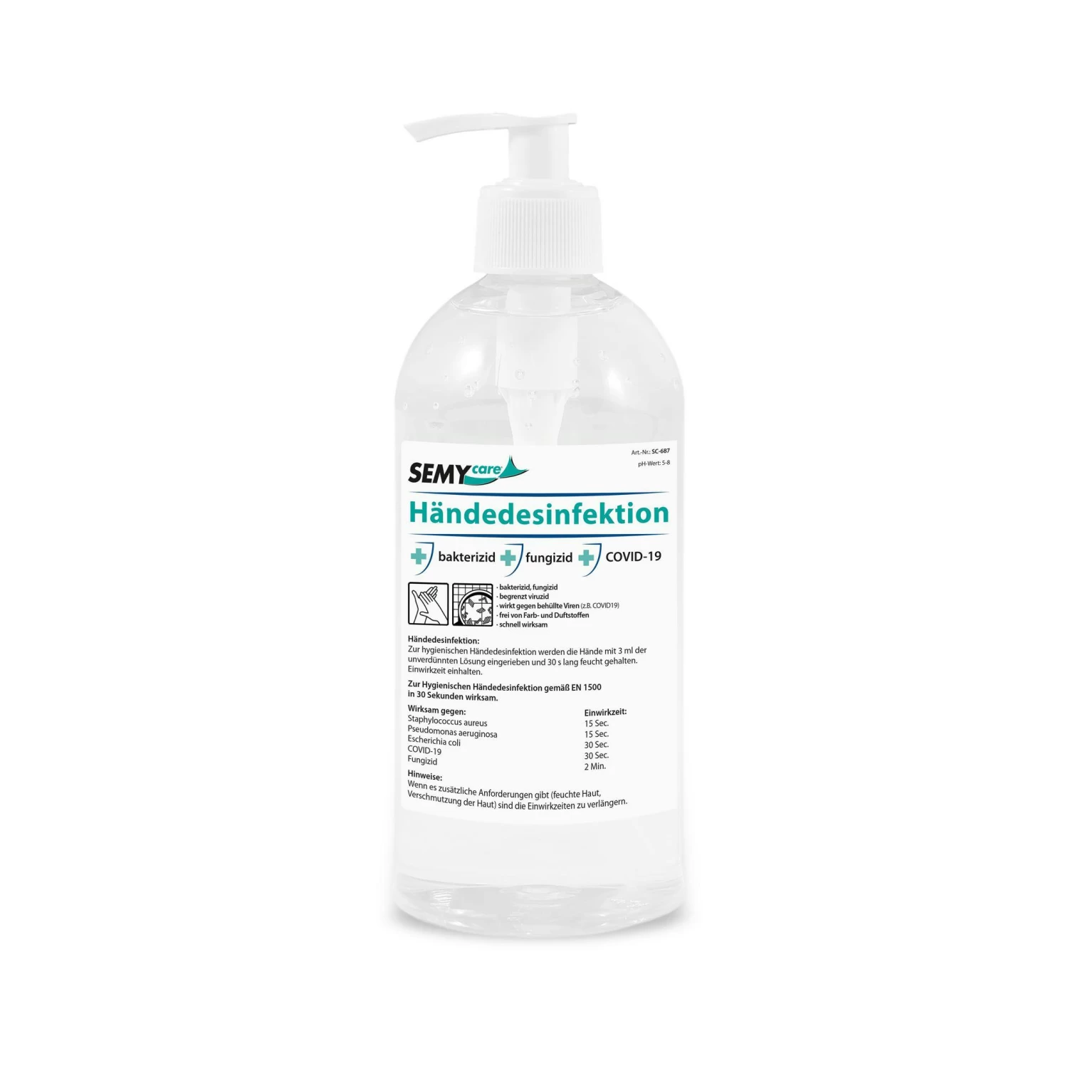 SemyCare Händedesinfektion | 80 Vol% Ethanol | 12 X 1 Liter Flasche - Image 3