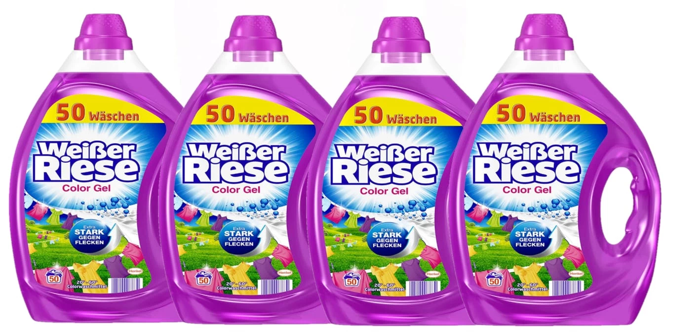 Weißer Riese Color Waschmittel 4er Pack Flüssigwaschmittel 4x50 Waschladungen - Image 4
