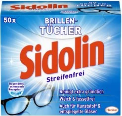 Sidolin Brillen Putztücher 50 Stück Reinigungstücher Brillenputztücher Reiniger