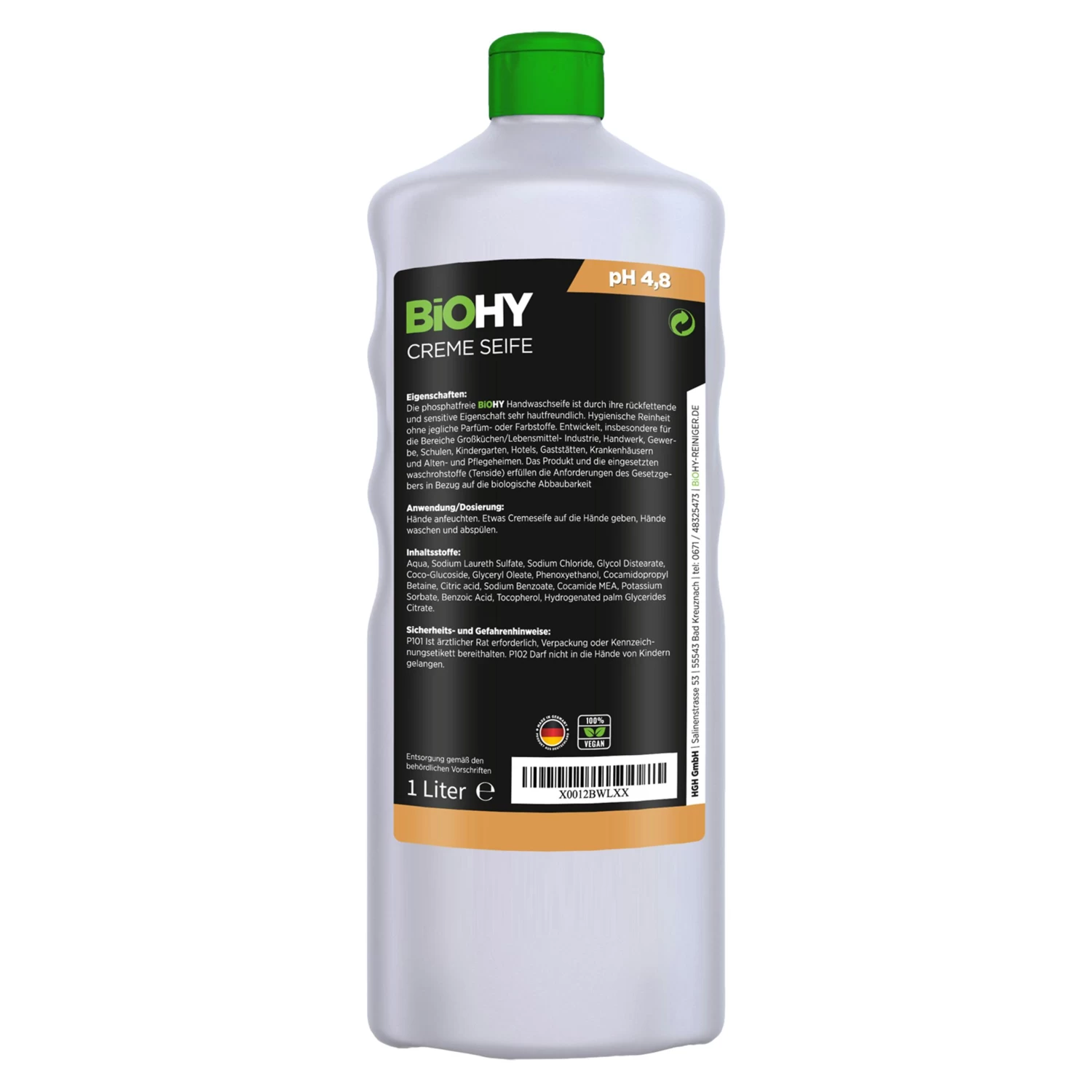 BiOHY Creme Seife (3x1l Flasche) | Hautschonende, Rückfettende Und Geruchsneutrale Handseife PHOSPHATFREI | Ohne Parfüm Und Farbstoffe - Image 6