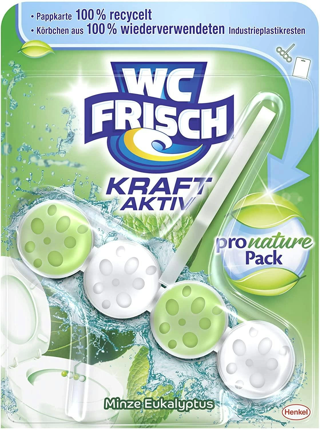 WC Frisch Kraft-Aktiv 10er Pack Pro Nature Minze WC-Reiniger 10x1 Stück - Image 2