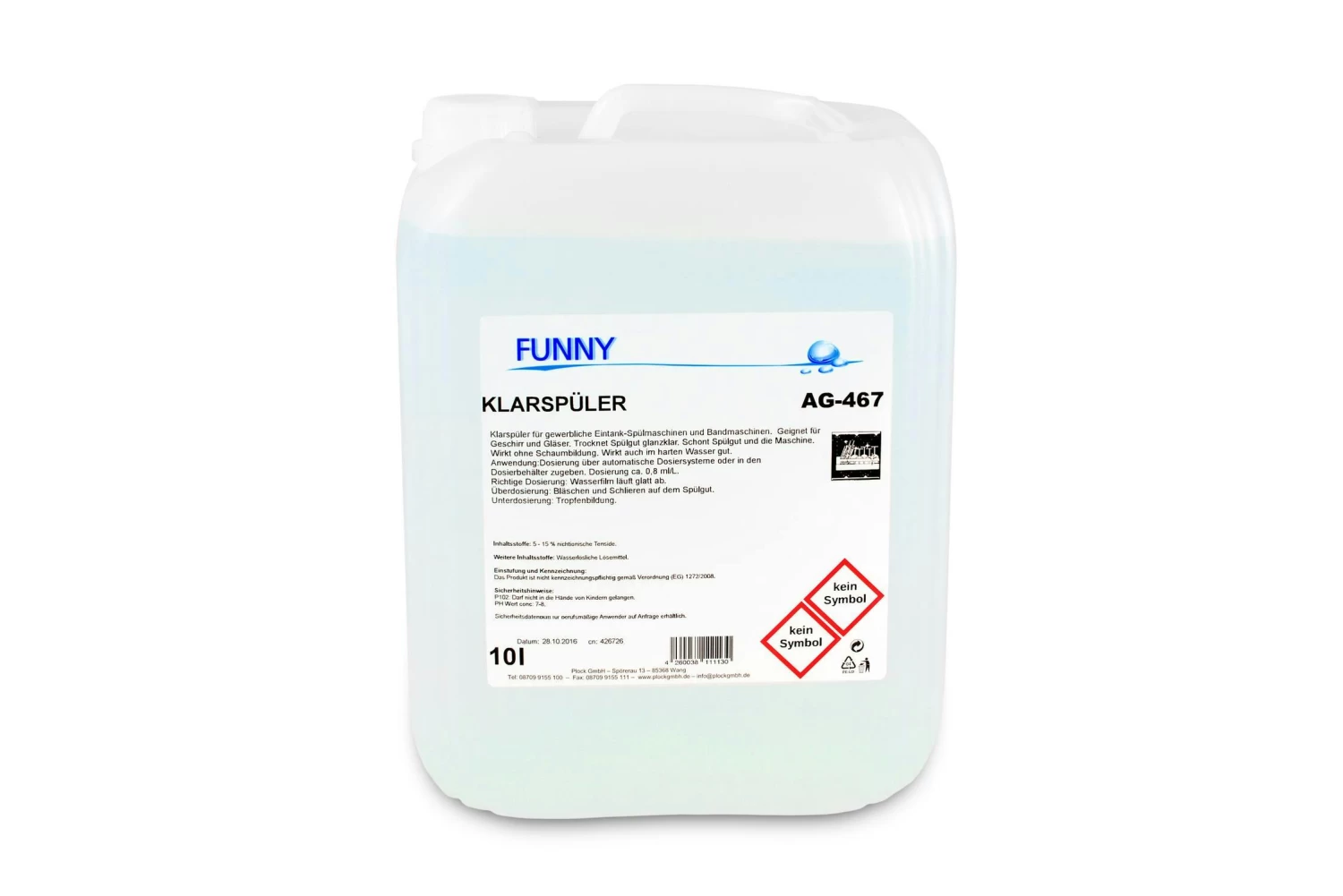 Flüssiger Chlorfreier Geschirrreiniger Spülmaschine, 10l - Image 7