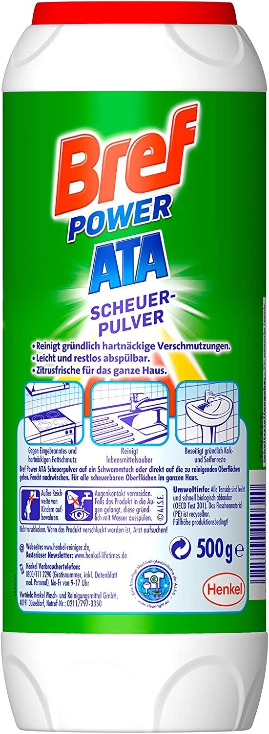 Bref Power ATA Scheuerpulver 15er Pack Gegen Hartnäckige Verschmutzungen 15x500g - Image 6
