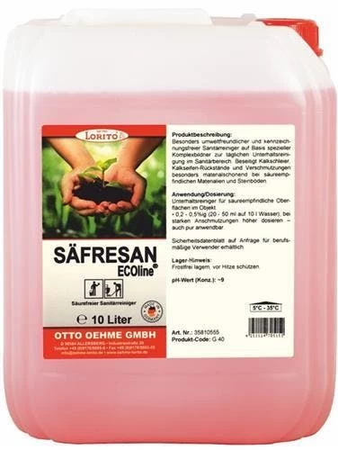 Lorito Säfresan Ecoline Kennzeichnungsfreier Alkalischer Sanitärreiniger 1 Liter - Image 2