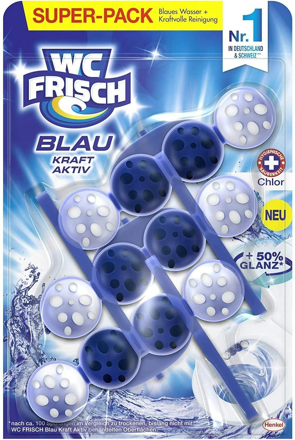 WC FRISCH Kraft Aktiv Blauspüler Chlor 5x150g WC Reiniger Toilettenreiniger - Image 6