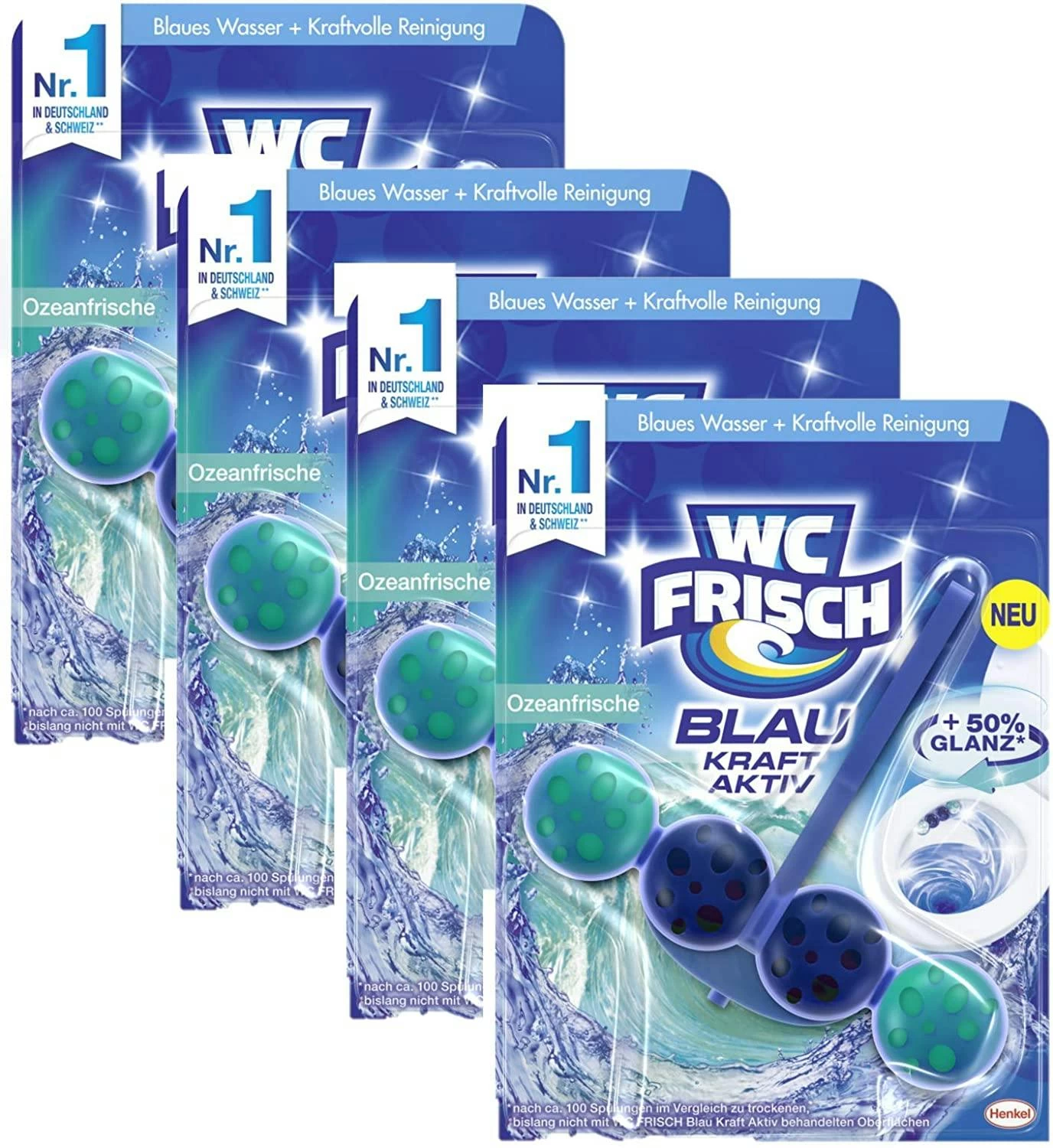 WC Frisch Blau Kraft-Aktiv 9er Pack OzeanFrische Farbspüler 9x3Stück WC-Reiniger - Image 3