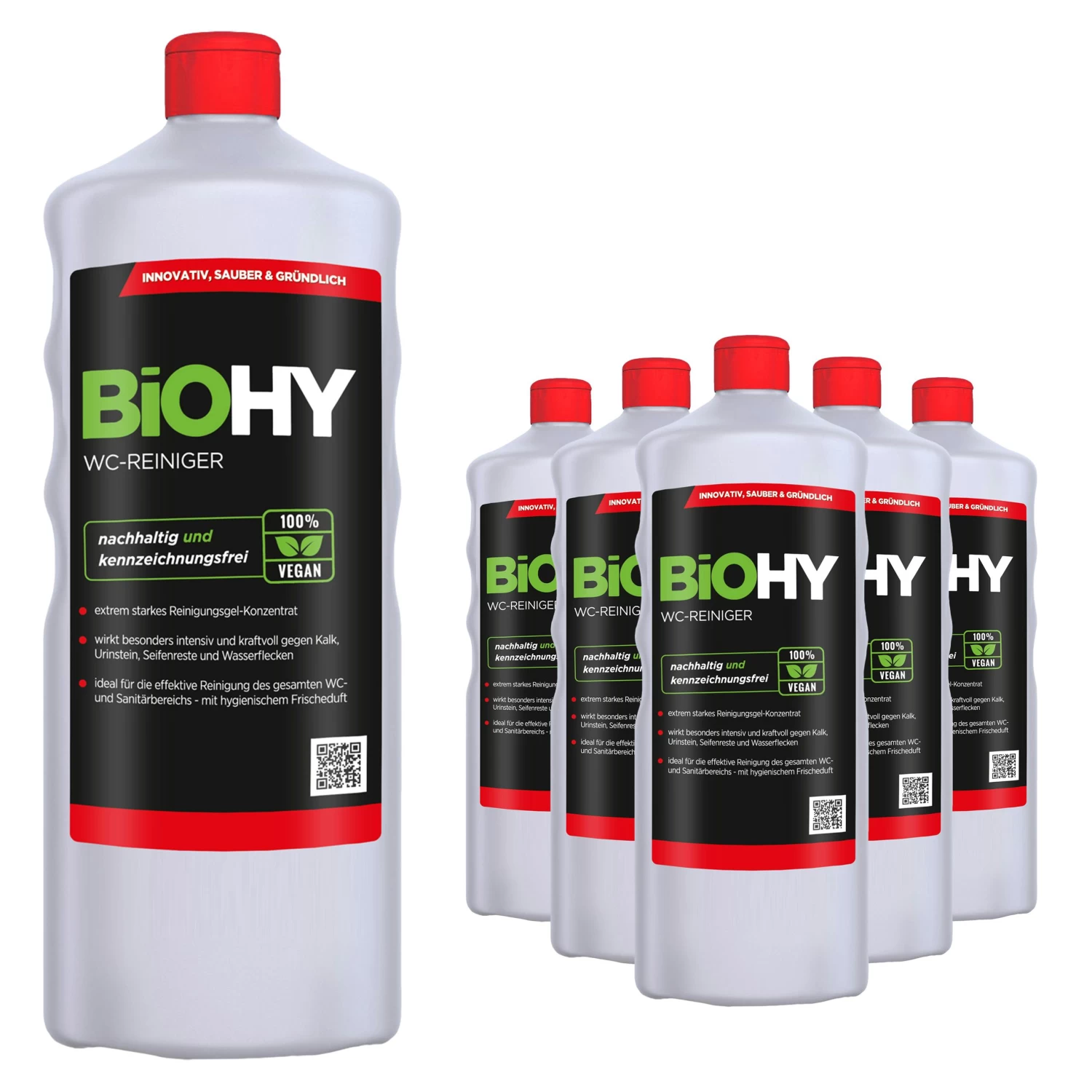 BiOHY WC-Reiniger (3x1l Flasche) | EXTRA STARK | Profi Bio Konzentrat | Dickflüssiges Reinigungs-Gel | Ideal Gegen Urinstein - Image 3