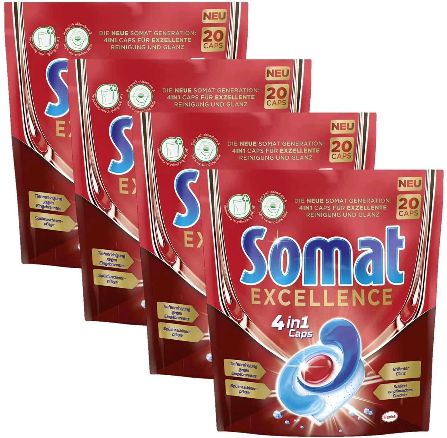 Somat Excellence 4in1 Caps 8x20 Caps Spülmaschinen Reinigung Geschirrspülmittel - Image 4