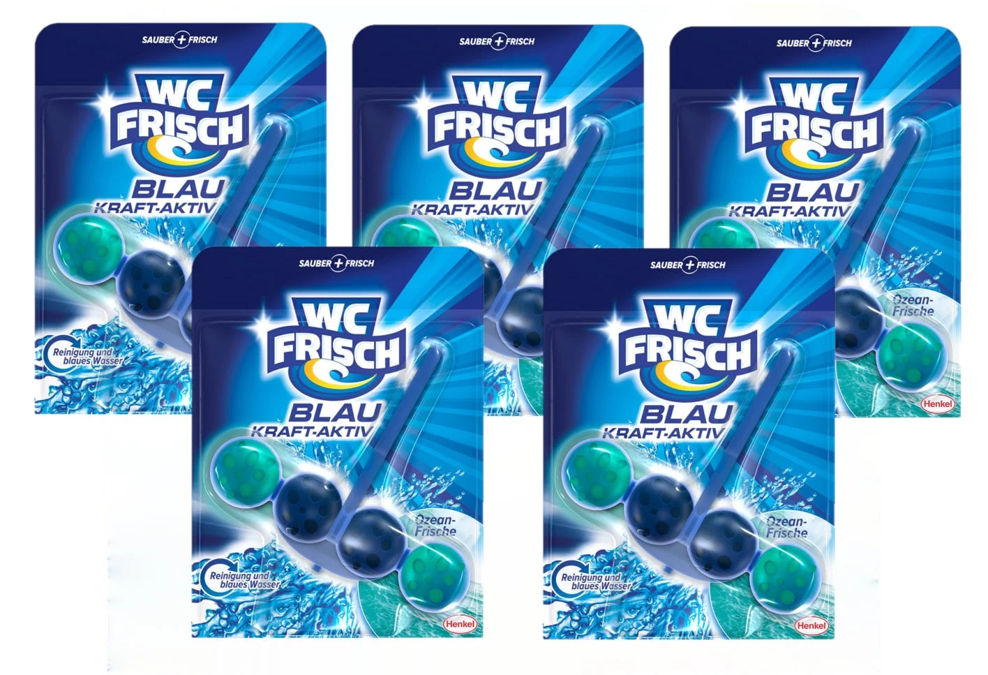 WC Frisch Kraft-Aktiv Blauspüler Chlor WC Reinigen Toilette 5x1 Stück Reiniger - Image 2