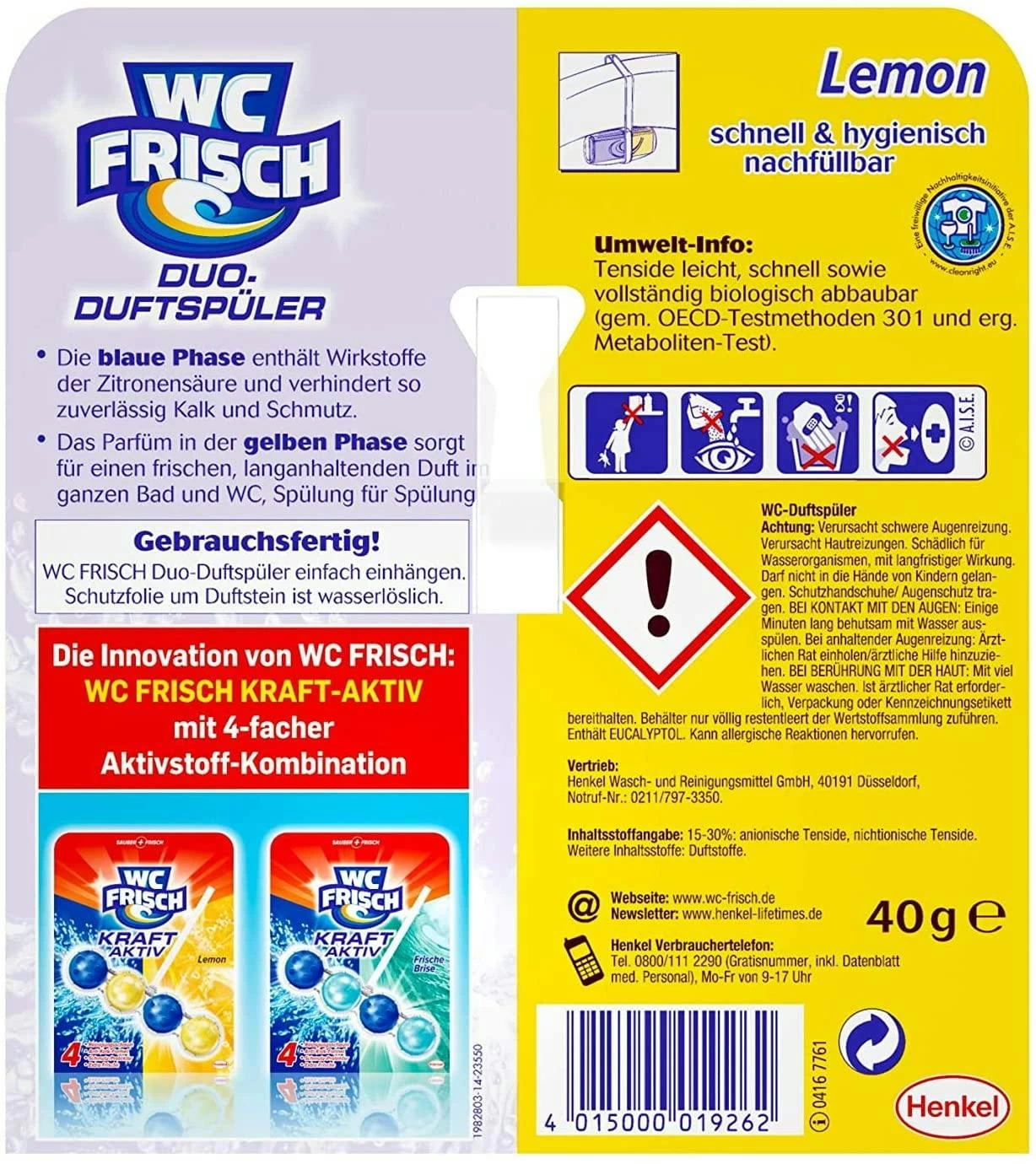 WC Frisch Duo-Duftspüler Lemon 3er Pack WC Reiniger 1x3 Stück WC-Duftstein - Image 6