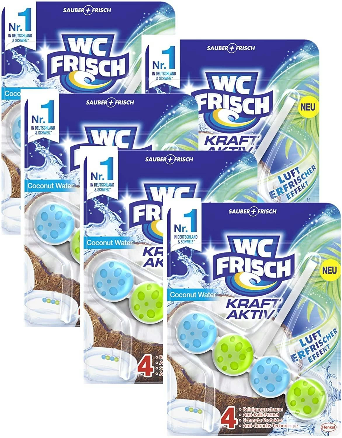 WC FRISCH Kraft Aktiv Türkisspüler Meeresfrische 3x50g WC-Reiniger Reinigung - Image 7